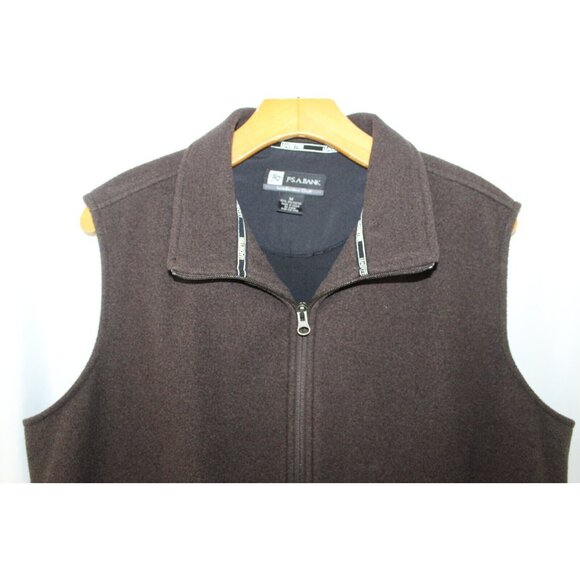 Jos A Bank Leadbetter Golf Mens Brown Full Zip Vest M - Picture 2 of 5
